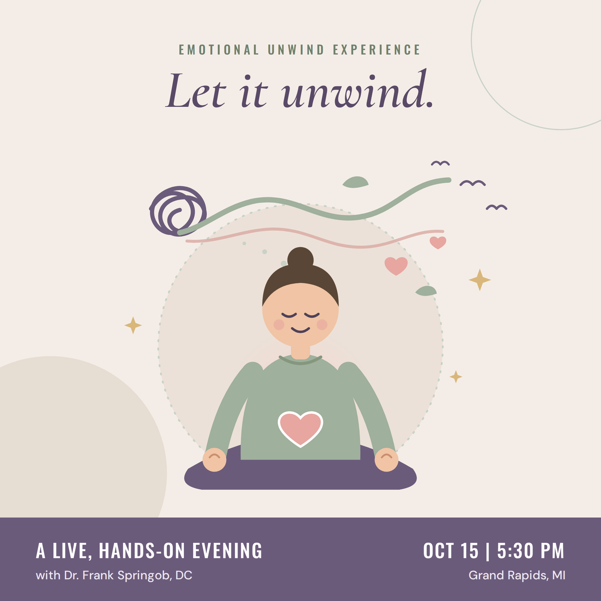 Emotional Unwind Experience Training, Grand Rapids, MI