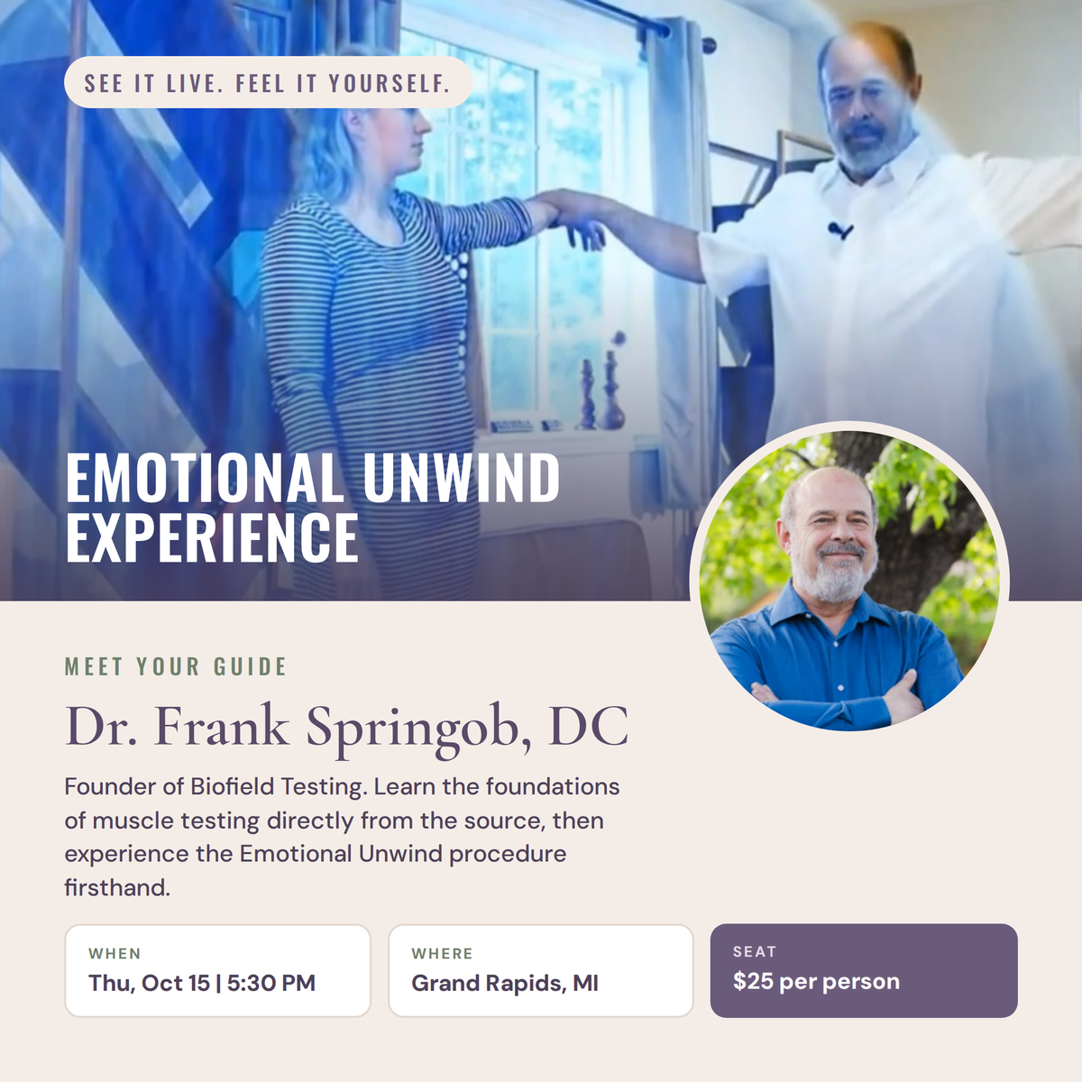 Emotional Unwind Experience Training, Grand Rapids, MI